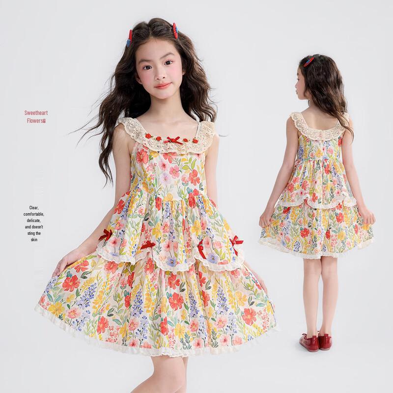 Girls Floral Cotton Sundress 130 цветочный
