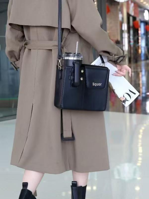 Modna, izolowana torba crossbody na napoje o dużej pojemności