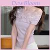 Floral Embroidered Oversize T Shirt With Asymmetric Neck For Summer Fashion
