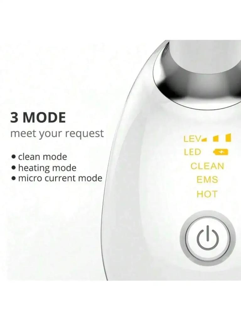 Rechargeable Facial Beauty Device EMS Microcurrent and LED Photon Vibration Massager for Effective Wrinkle Removal & Face Lift