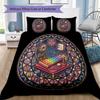 Music Education Symbols Pattern Bedding,Quilt Set Quilt Cover Pillowcase Home Birthday Gift (1*duvet cover+2*pillowcase,without core)