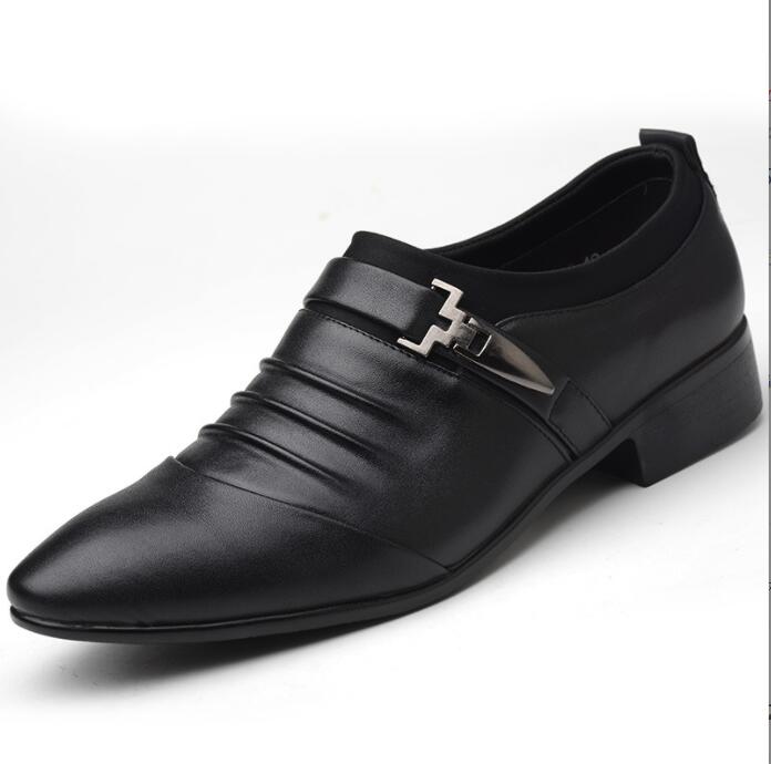 Leather Shoes Men  Business Oxford  Breathable Patent Leather Formal Shoes Plus Size Man Office Wedding Flats Male Black