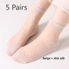 5 Paar Damen Frühling und Sommer Neue Mode Kristall Seidenstrümpfe In Zylinder Jacquard Socken