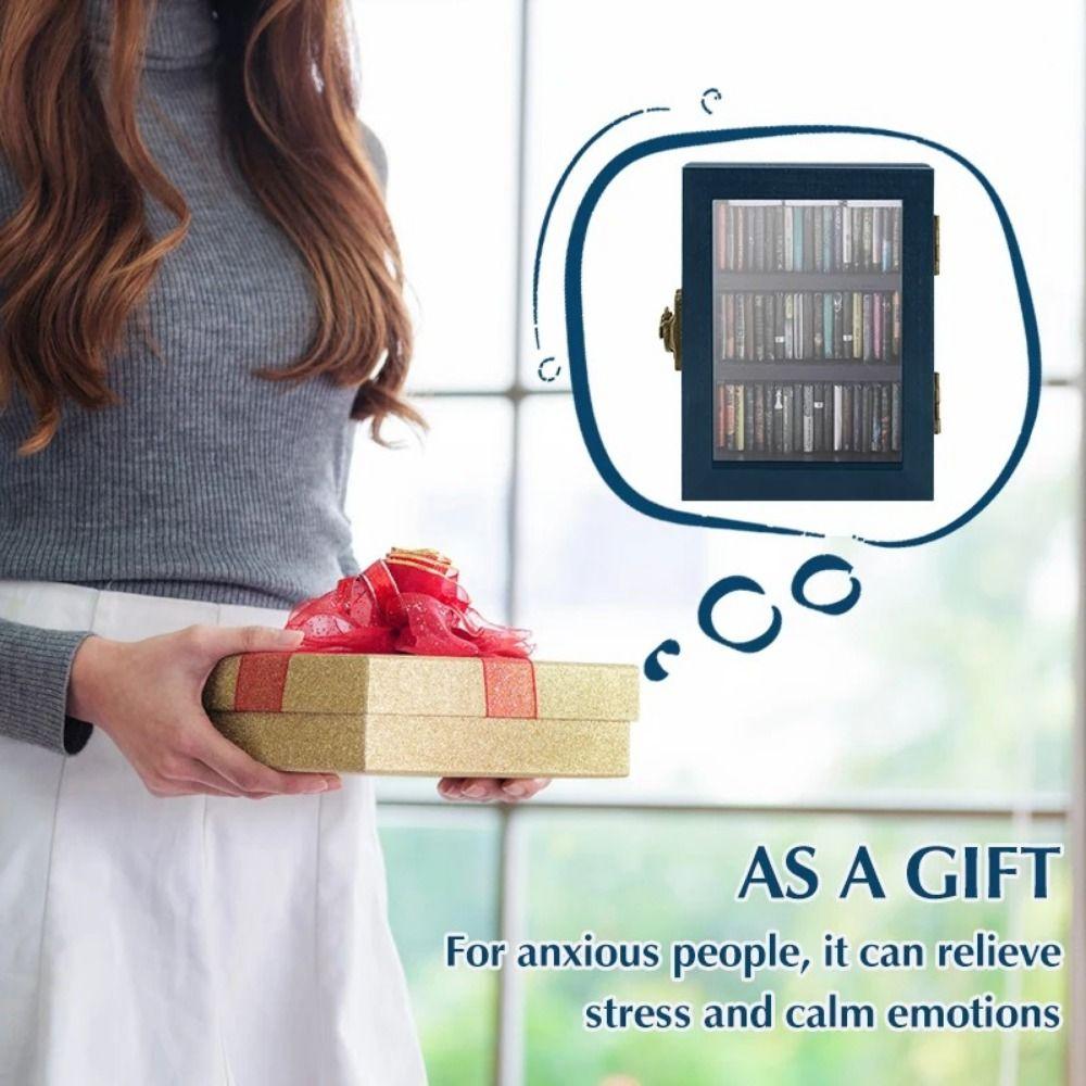 Miniatur-Bücherregal aus Holz Kreatives Ornament Stressabbau Schütteln Sie Ihre Angst weg