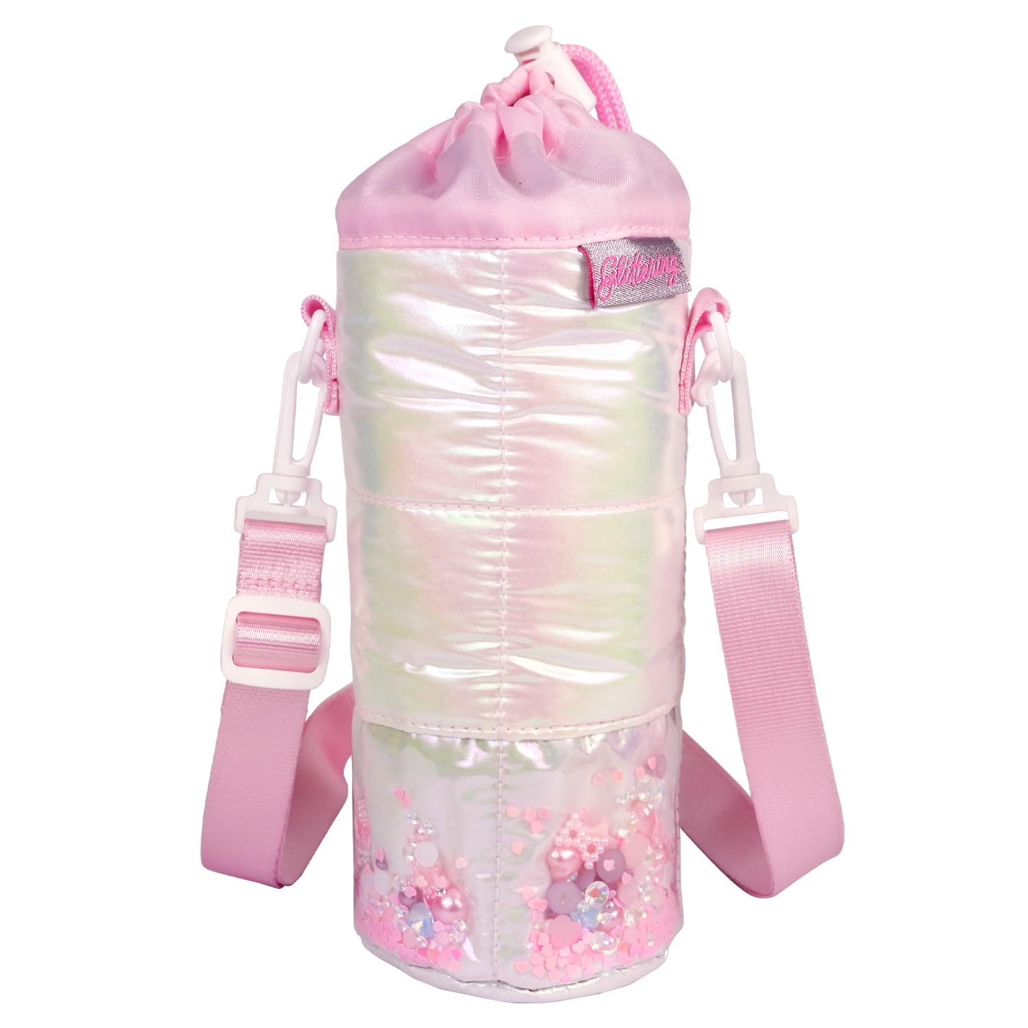 

Cute Water Bottle Bottle Holder for Shoulder Perfect for School and Elementary School Entrance Ceremonies Cover/Plastic Girls, Strap, Trips, белый