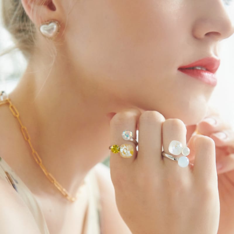 VINTAGEPINK Bubble Bubble 925 Silver Ring 2 Colors