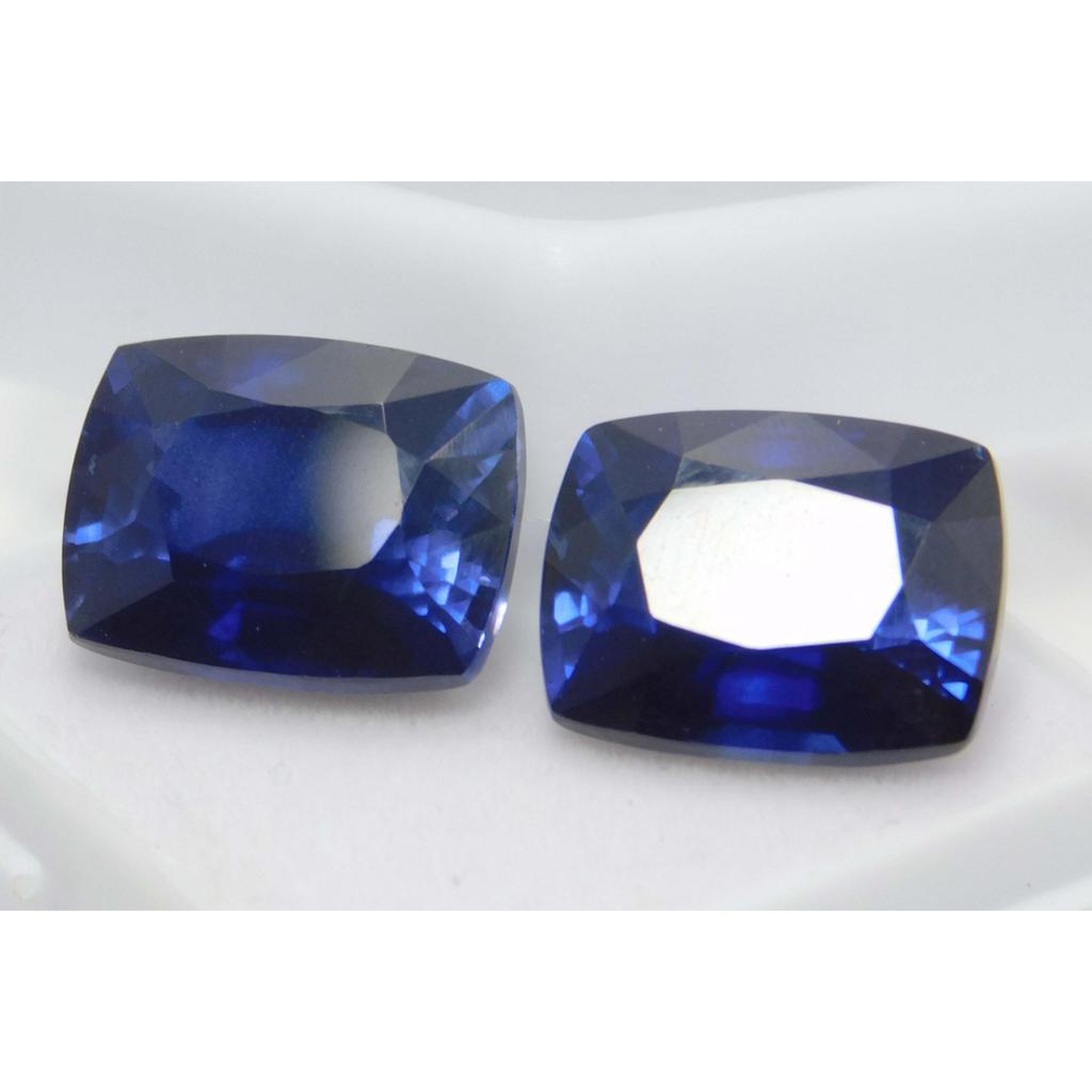 Natural Ceylon Blue Sapphire Cushion Cut 20.65 Ct CERTIFIED Loose Gemstones Pair