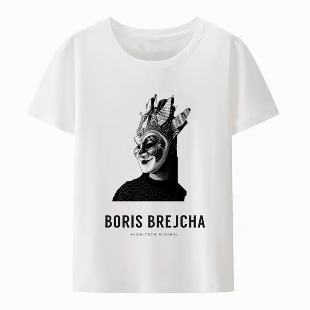 Lässiges Boris Brejcha DJ Masken T-Shirt Cooles Kurzes Herren Damen T-Shirt Männlich Hip-Hop Sommermode Hipster Ärmel Top