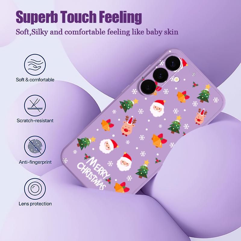 Christmas Santa Elk Magnetic Case For Samsung Galaxy S24 S23 Ultra S22 Plus S23 S21 FE For Magsafe Wireless Charge Lanyard Cover