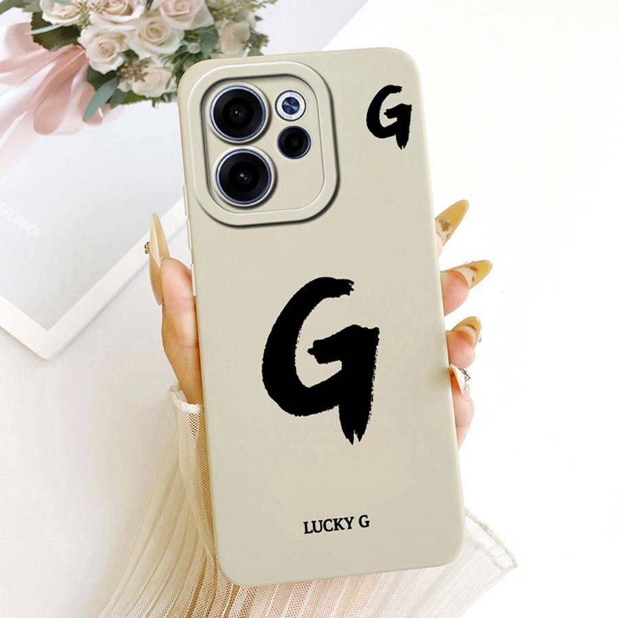 For Oppo Reno15 Reno 15F Case Cover Lucky A-Z Letters Soft Silicone Coque Phone Case For OPPO Reno15 F Reno 15 Case
