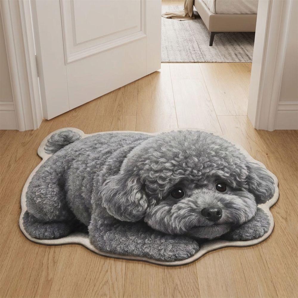 Anti-fouling Dog-Shaped Area Rug 2D Cartoon Carpet Soft Home Decor Carpet Bedrooms