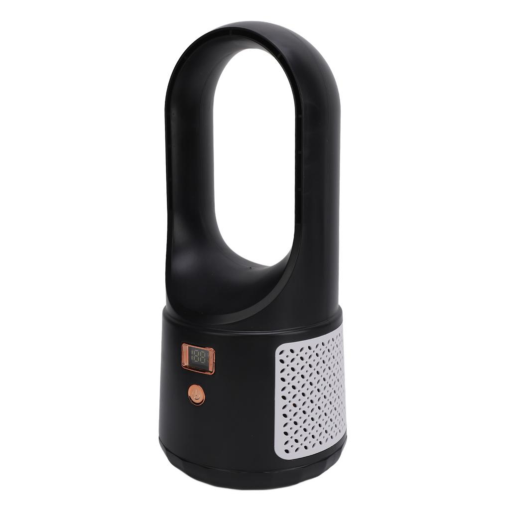 USB Desk Fan 6 Speeds Wind Quiet Portable Bladeless Cooling Fan with Power Display for Home Bedroom