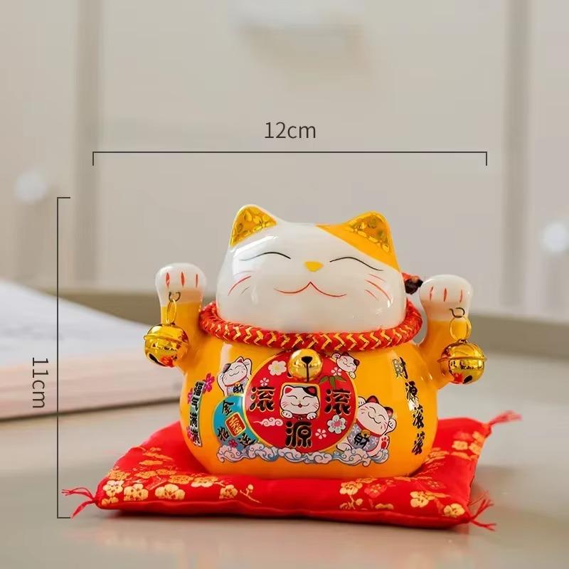 4.5 inch lucky cat creative ceramic home decoration small lucky cat piggy bank piggy bank car  living room decoration  angel