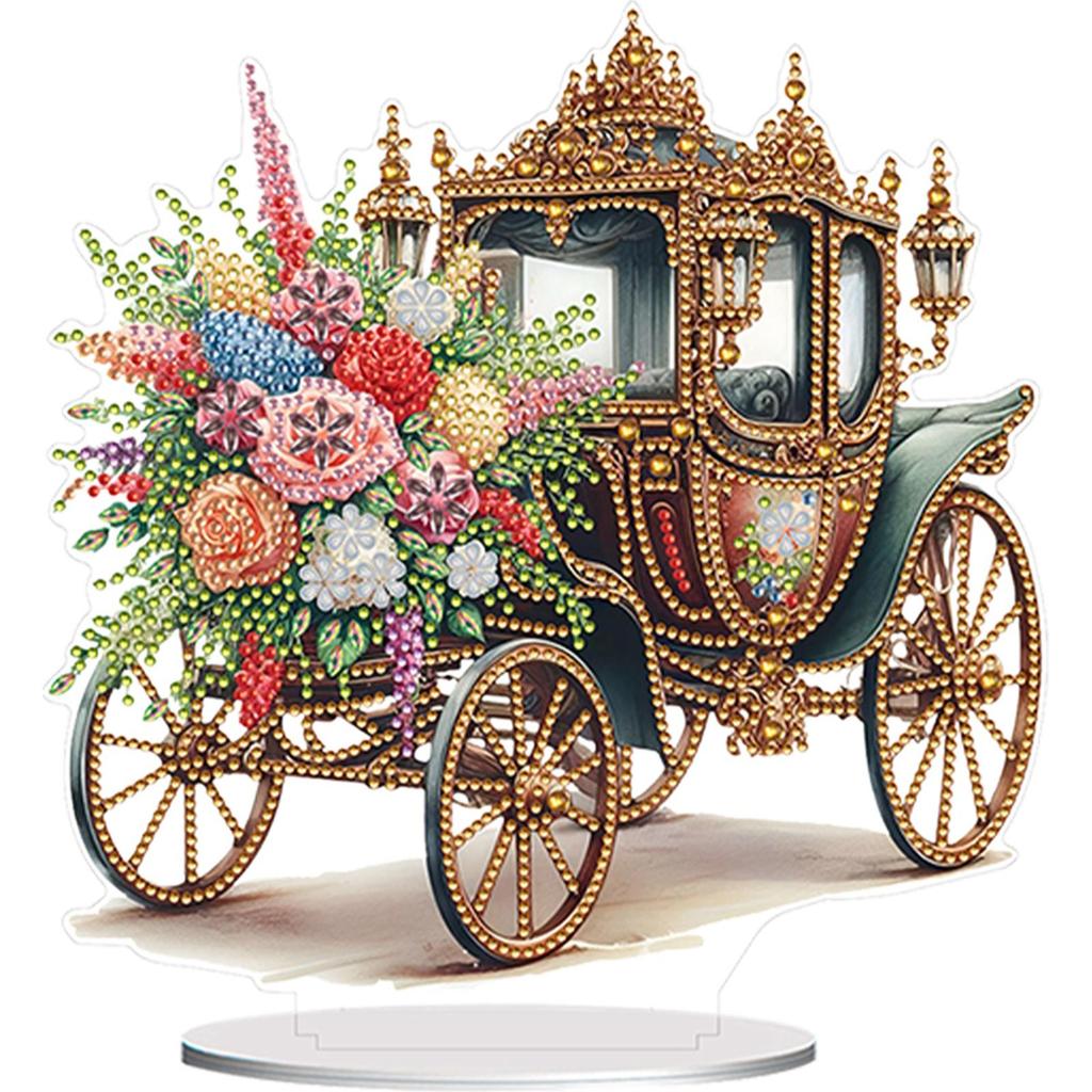 Acrylic 2D Flat DIY Table Top Diamond Painting Ornament Kits Desktop Diamond Art Kits 5D DIY Diamond Art Tabletop Decorations