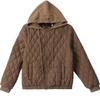 Women's Winter 2025 Rhombus Hooded Cotton-Padded Jacket - Trendy Petite Lightweight Outerwear