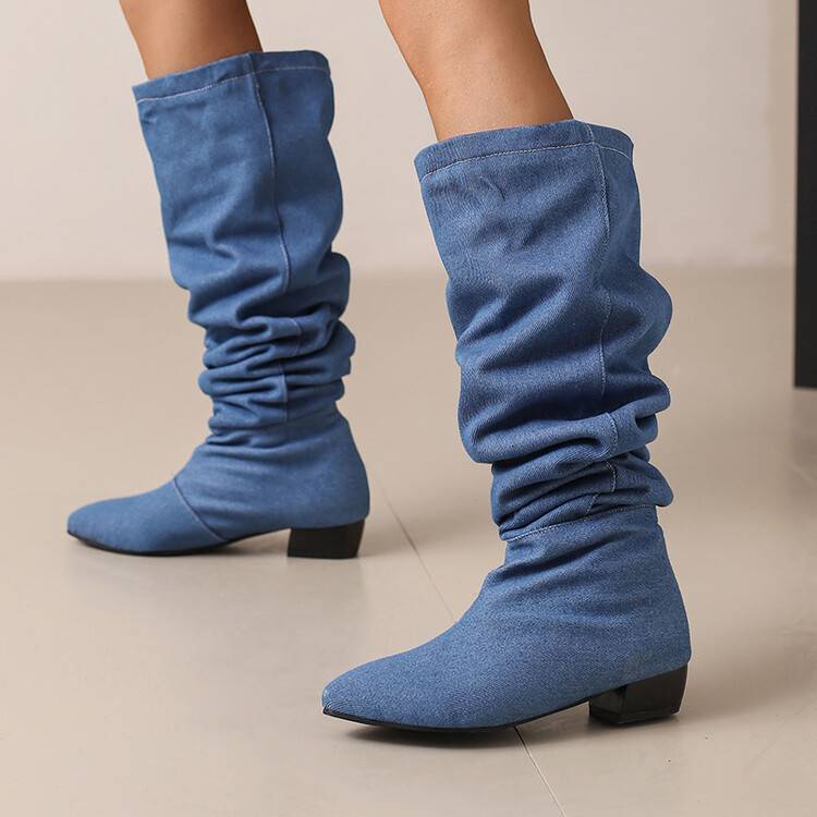 

Новые плиссированные сапоги Майяра, женские сапоги на платформе и толстом каблуке 2025 года в стиле ковбой в стиле вестерн 34