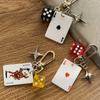 Spade Diamond Club Alloy Metal Keychain, Decorative Keychain for Bags, Cartoon Number Theme Jewelry, Car Keychain, Charms, Pendants