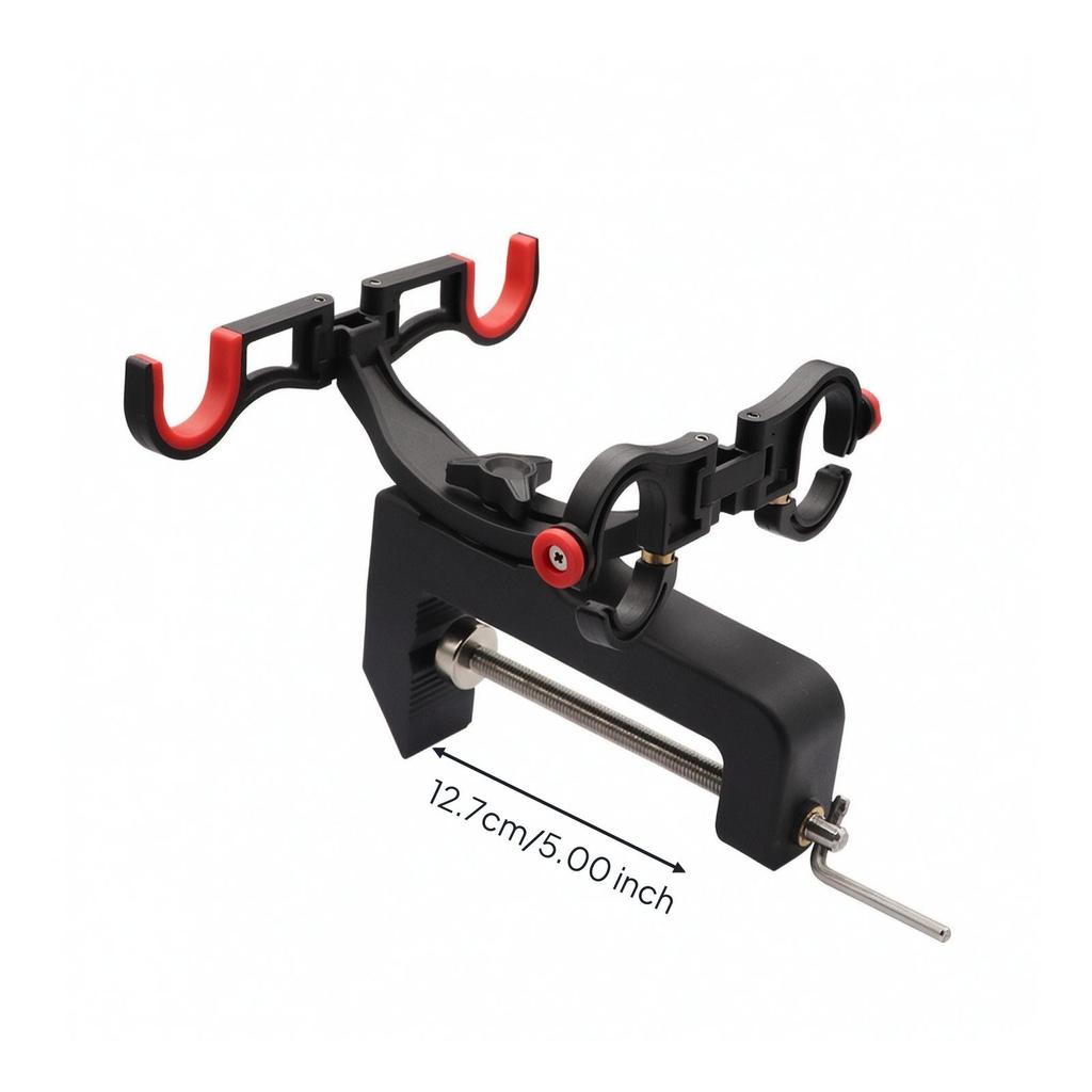 Clamp-on Rod Holder Adjustable Double Fishing Stable for Anglers