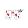 Edelstahl Ohrstecker für Damen Herren Poker Dame Herz Rot Würfel Creolen Ohrringe Piercing Schmuck Zubehör Casino