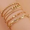 Minimalist Women's Multilayer Alloy Bracelet Set - 10-Piece Cuban Chain Style.
