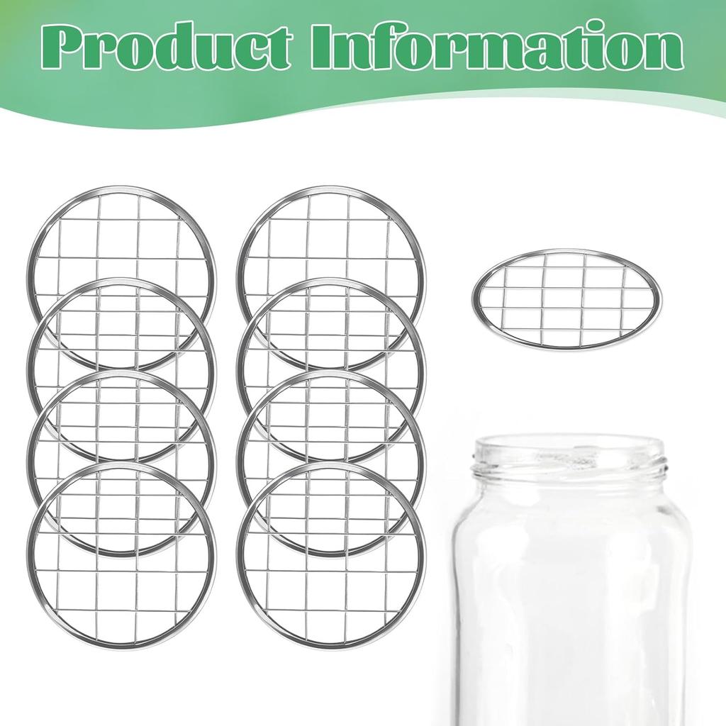 Metal Mason Jar Lid, 8 PCS Flower Jar Frog Lid ert Floral Arrangement Supplies Floral Organizer Lids ert with Square Grids Flower Arrangement Holder