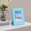 3 Inch Photo Frame Free-standing Anti-crack Solid Color Anti-skid Embossed Desktop Decor