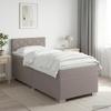 Box Spring Bed with Mattress and Headboard Taupe 80 x 200 cm Fabric