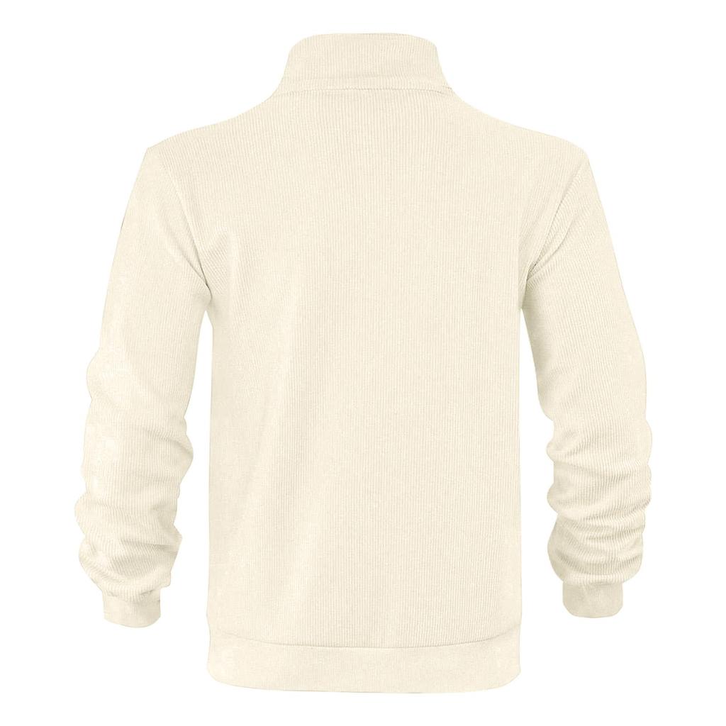 Men's Stand Collar Casual Jacket - Thick Lined Loose Fit Coat for Fall Winter