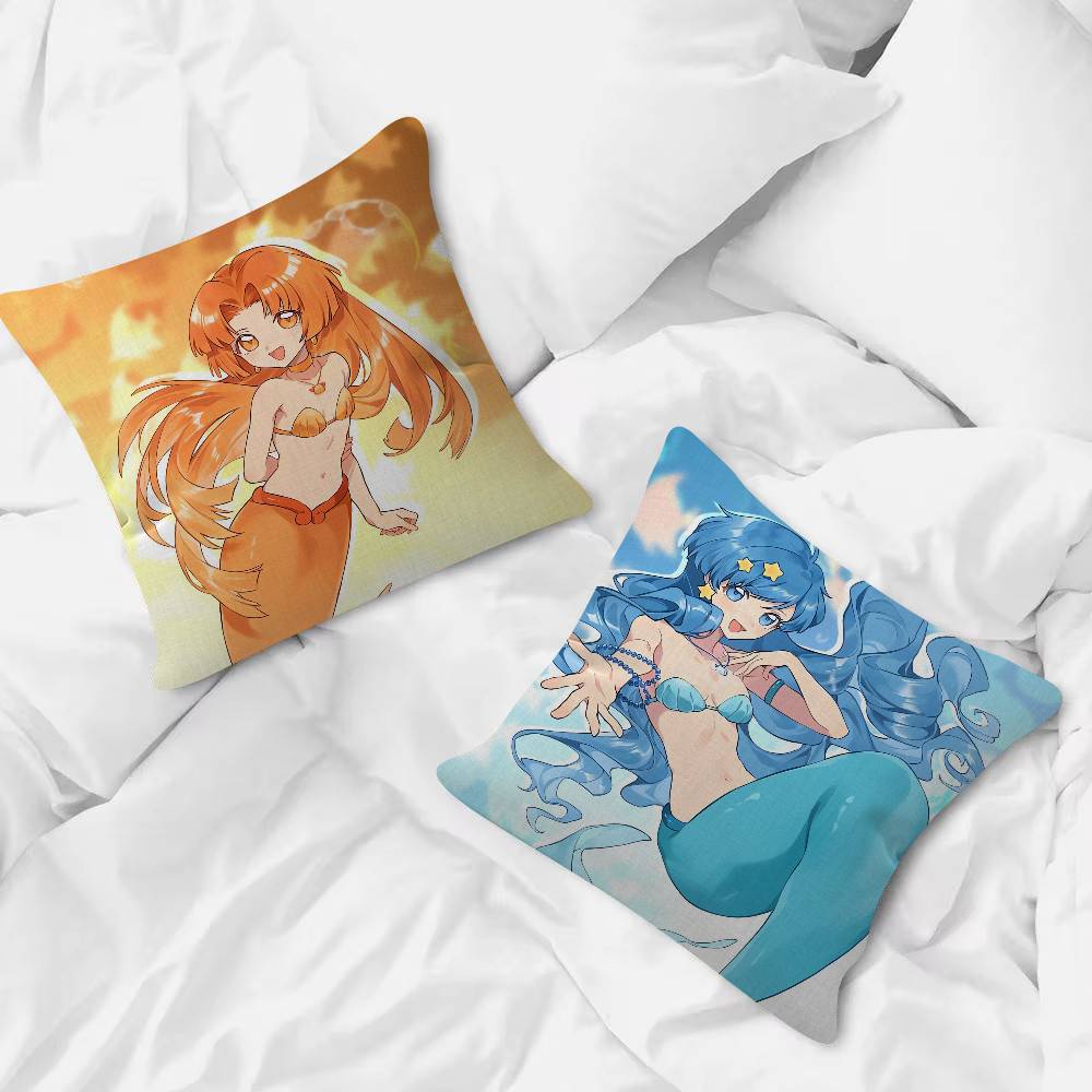 Anime Mermaid Melody Pichi Pichi Pitch Pillow Case Soft Double Sided Print Sofa Cushion Cover Throw Pillow Covers