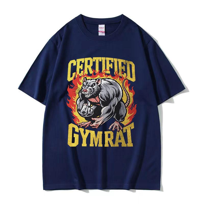 Certified Gym Rat Funny Capybara Meme T Shirts Mens Vintage Fashion ONeck Weightlifting Short Sleeve Tshirt Unisex Streetwear
