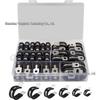 52-Piece R-Type Hose Clamp Set, 304 Stainless Steel with Rubber, 6-19mm Range.
