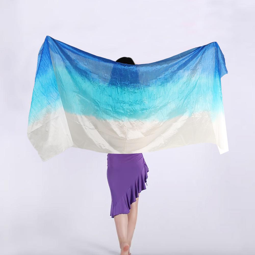 Long Belly Dance Veils Gradient Color Dancing Scarf Fashion Performance Shawl