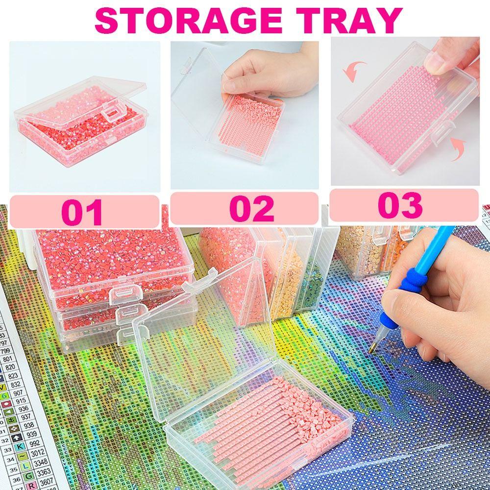 New 5D Diamond Painting Tray Storage Box With Llid DMC Colors Number Label for Diamond Painting Accessories Tool