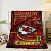 Kansas Chiefs Logo Portable Blanket/Soft Blanket Bedding Blanket Suitable for Travel Camping Living Rooms Offices Sofas Fan Gifts