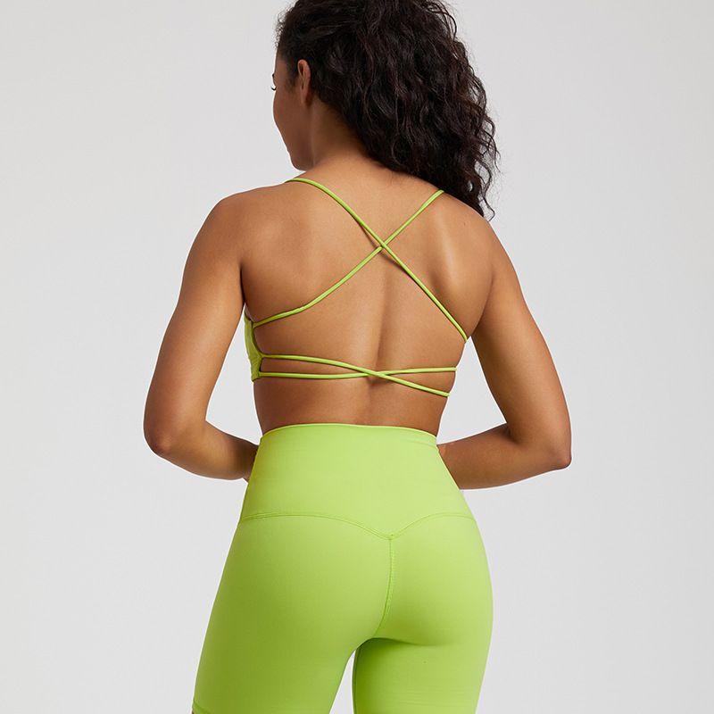Candy Color Nude Feel Workout Bra Outdoor Tight Running Exercise Underwear Shockproof Quick-Drying Workout Clothes Tops Women