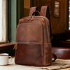 Leather Men's High-end Backpack With Large Capacity 14 Inch Laptop Fashionable Simple Men