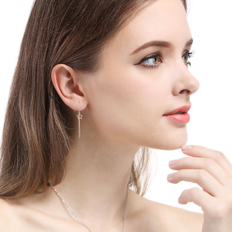 Pendientes Lindon de plata de ley 925, pendientes colgantes para mujer, regalos de fiesta de boda