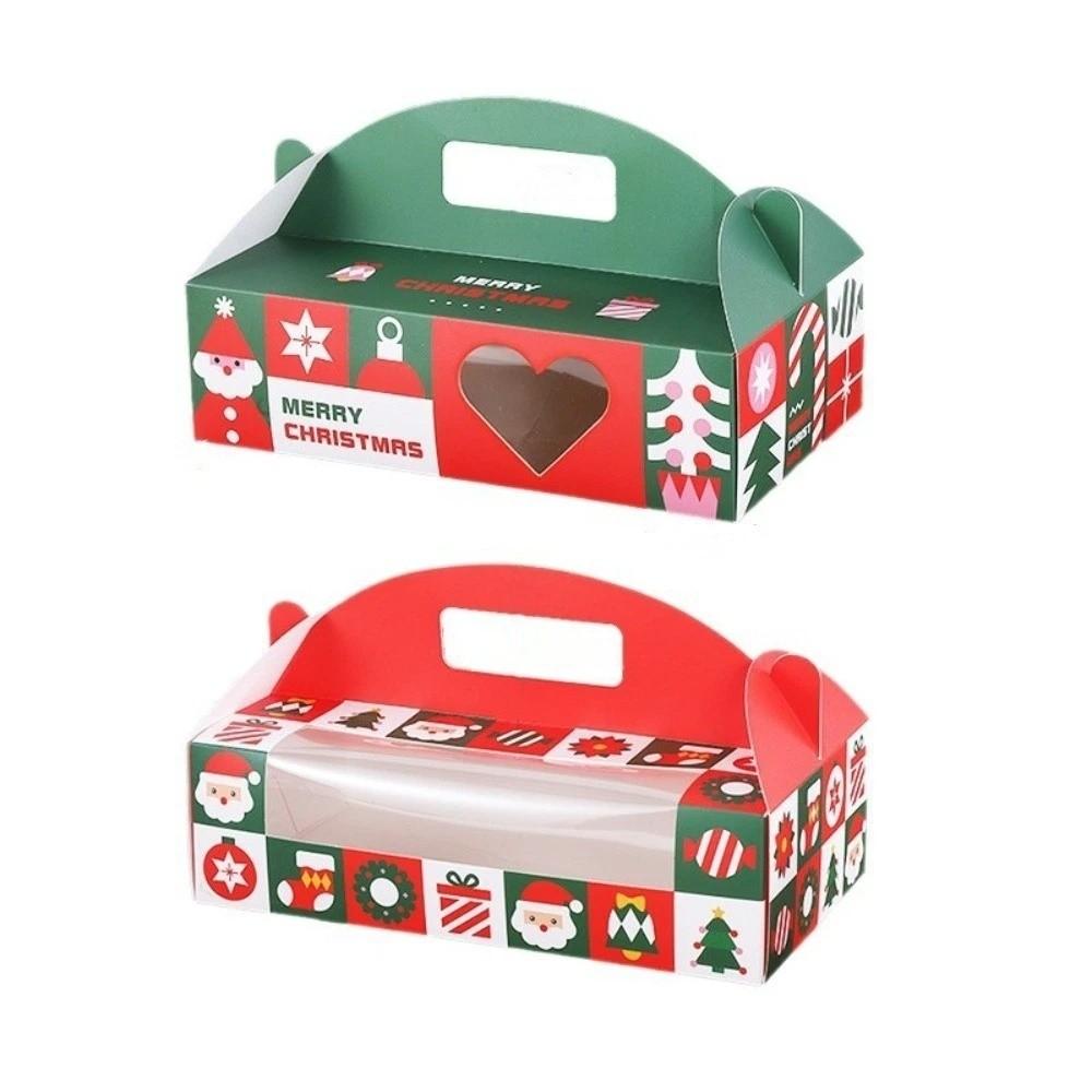 5pcs Portable Handle Christmas Gift Box Christmas Gift Wrapping Box  For Christmas Parties Gift