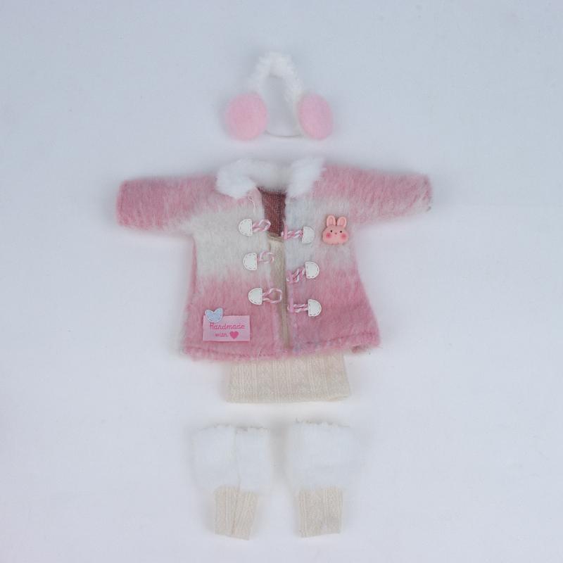 1 Set 1/6 Doll Outfit Kit 30Cm Doll Clothes Pretty Dress Hat Winter Coat Girl Toy Gift Doll Accessory No Shoes And Doll