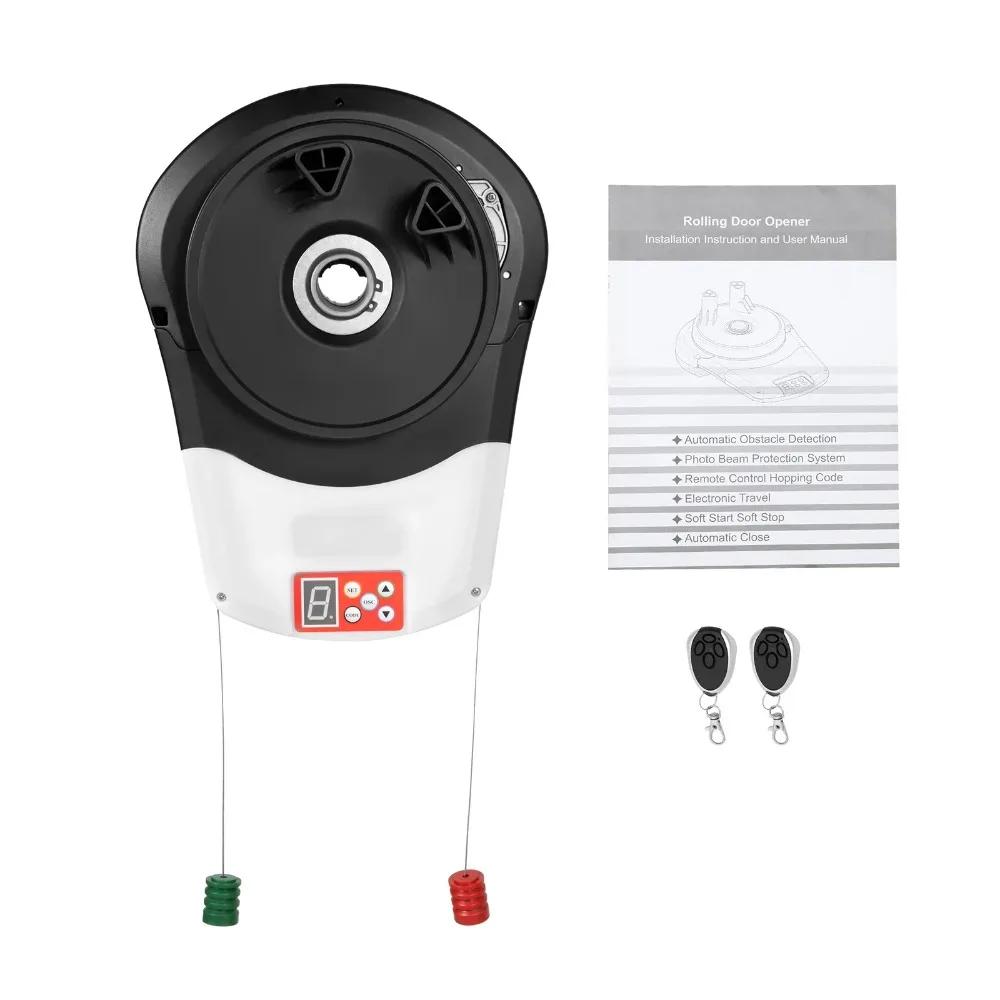 Apriporta Elettrico per Porte Avvolgibili, Apri Automatico a Parete per Porte da Garage Avvolgibili con 2 Telecomandi e Luce LED, 3 Metodi di Controll