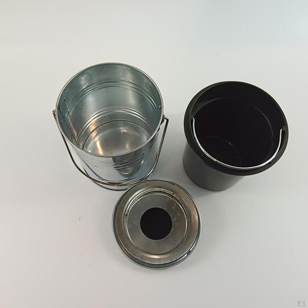 Outdoor Metal Trash Can Iron Garbage Bin Bucket Compost Dustbin with Lid Waste Basket for Lawn