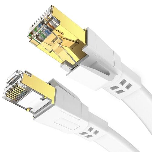 LAN Cable 3m Cat 8 Standard - Soohut Wired Cable Lan Cable 3m White Internet High Speed ??Rankable (White)