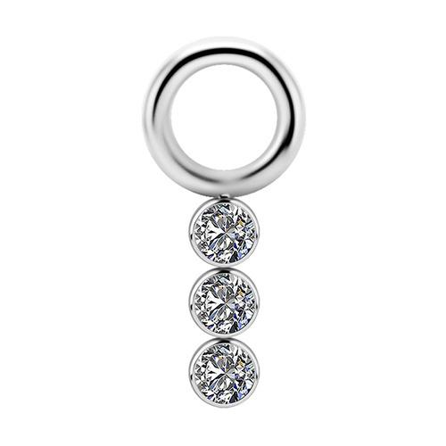 Titanium Charm - Premium Zircon - Silver - S - D-060