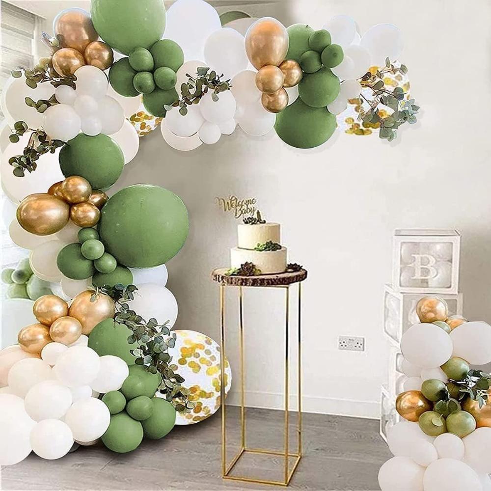 Balloon garland set green gold birthday confetti baptism 101pcs