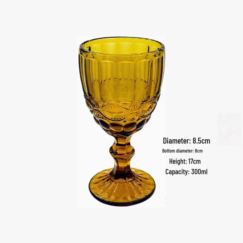 Vintage geprässter Rotweinglas - Elegantes dickes Glas für Hochzeiten & Dekoration
