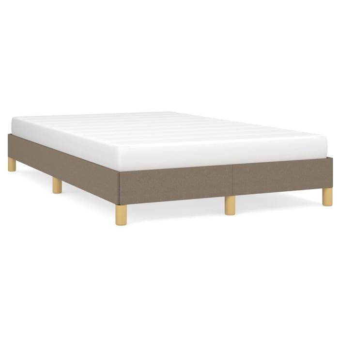 VidaXL Cadre de Lit, Lit Rembourré avec Sommier à Lattes, Lit Double avec Pied, Lit Adulte de Chambre, Moderne, Taupe 379493