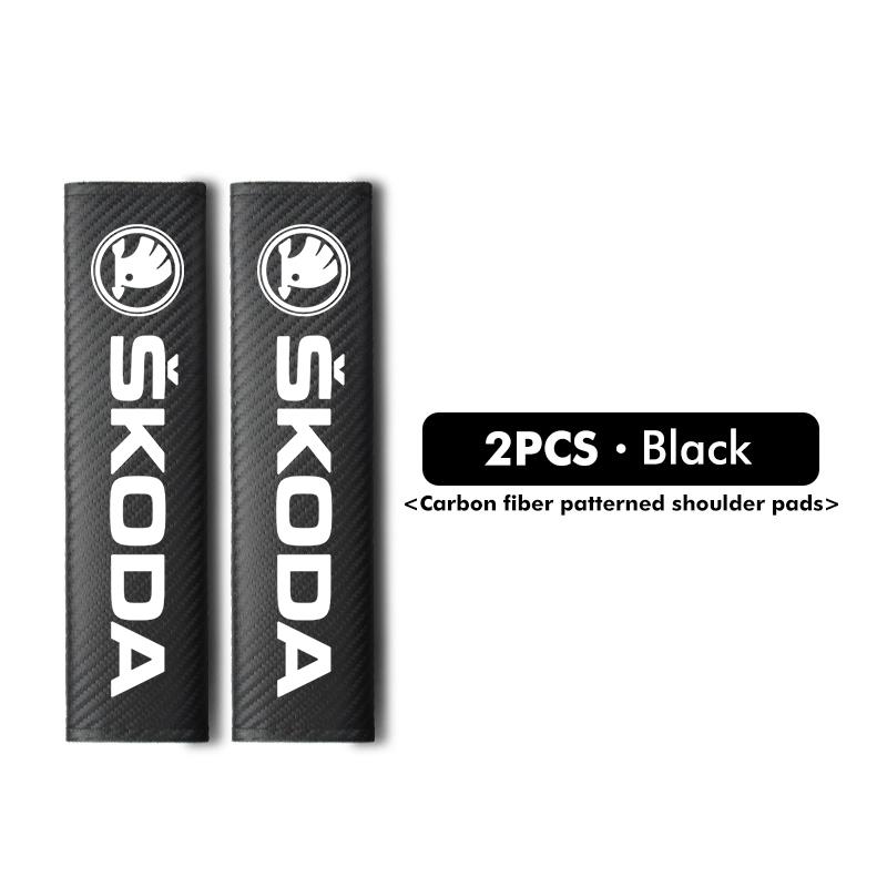 AAFO1 For Skoda 1/2PCS Carbon Fiber Car Seatbelt Shoulder Protector Cover Safety Belt Decoration Octavia A5 A7 RS Fabia Superb Rapid