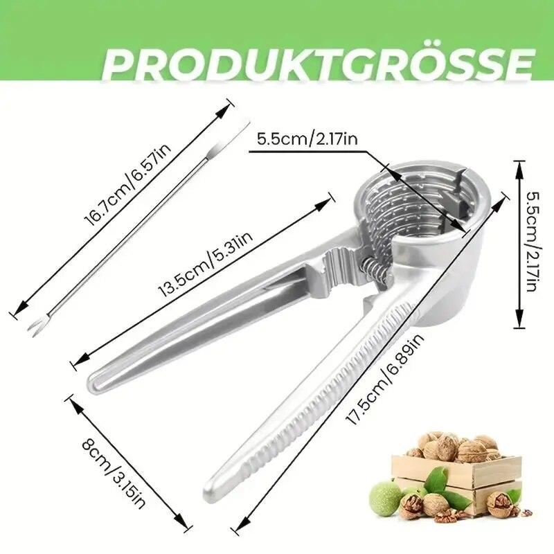 Серебристый металлический щип для грецких орехов, многофункциональный бытовой инструмент для колки скорлупы для фундука, каштанов