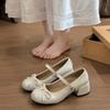 [Uncle Shoes] Autumn New Gentle French Small Leather Shoes with Skirt Jk Fairy Style Thick Heel Single Shoes 2025 Mary