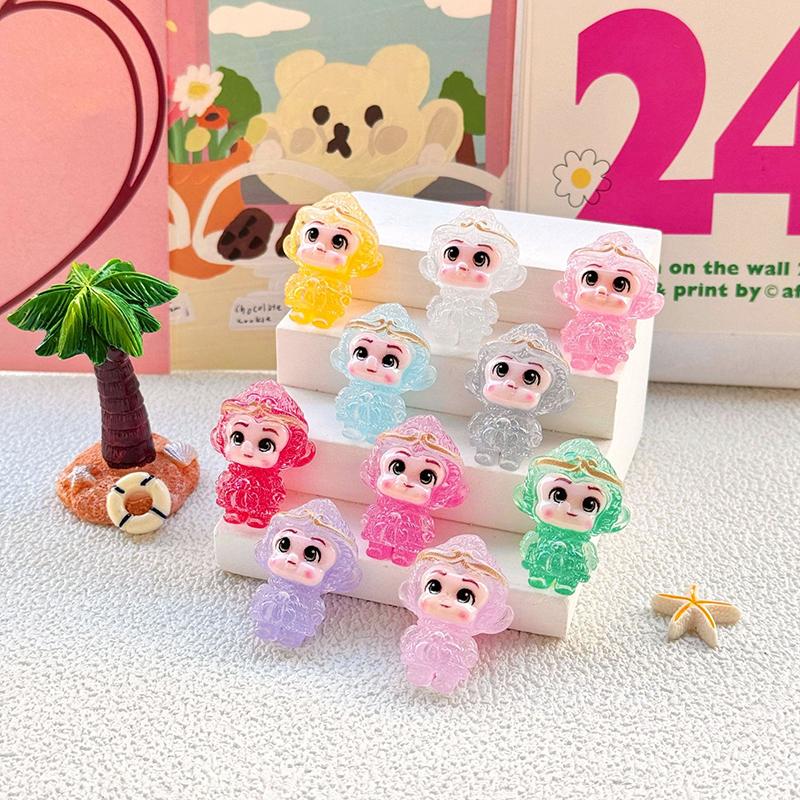 

1 шт. Светящаяся миниатюрная фигурка Сунь Укуна в стоячей позе, светящиеся в темноте фигурки для украшения миниатюрного ландшафта, аксессуары для DIY